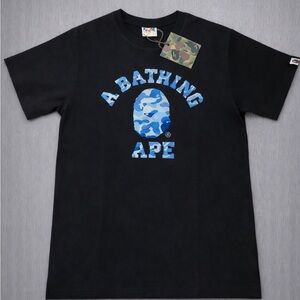 BAPE Blue Camo Ape Head Tee Black Size Large